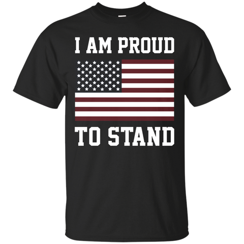 I Am Proud To Stand I Don't Kneel Flag Honor Tee_black