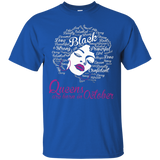Queens are born in October - Strong Black Woman Tee Shirts_Black
