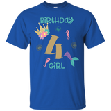 Mermaid 4th Birthday Shirt Birthday Girl T Shirt_Black