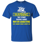 Warning May Start Talking About Roller Coasters T-shirt_Black