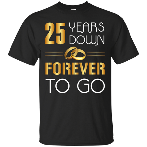 25 Years Down, Forever To Go Couple Anniversary T-shirt_black