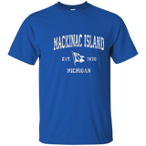 Mackinac Island Michigan Mi Vintage Boat Anchor Flag Tee