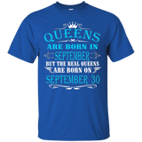 Queens Are Born In September 30 T-Shirt_Black