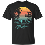 oval Michigan beach shirt_Black