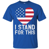 I Stand For This I Don't Kneel Heart Love American Flag Tee_black