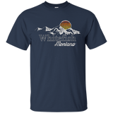 Retro Whitefish Montana Mountain T-shirt_Black