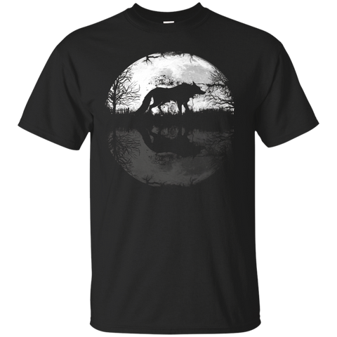 Lone Wolf Moon Wolf T-shirt Vu_black=