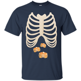 Pancakes Fans Lovers Tshirt Halloween Skeleton Rib Cage Xray_Black