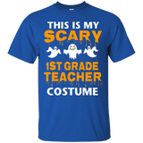 Scary 1st Grade Teacher Halloween Costume T-shirt_black=