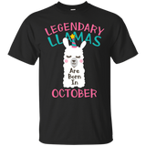 Legendary Llamas Are Born In October T-shirt Libra Kid