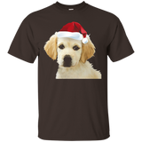 Golden Retriever Puppy Santa Hat Shirt Cute Christmas Tee_black