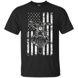 American Motorcycle Us Flag Fun Biker T-shirt_black