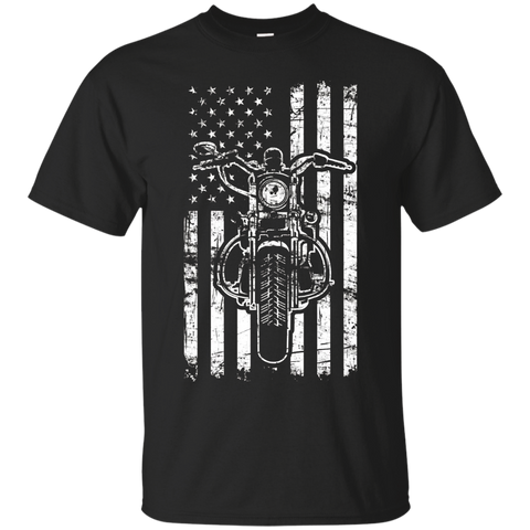 American Motorcycle Us Flag Fun Biker T-shirt_black