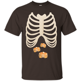 Pancakes Fans Lovers Tshirt Halloween Skeleton Rib Cage Xray_Black