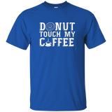 Doughnut Donut Touch My Coffee Black T-shirt Women Men_black=