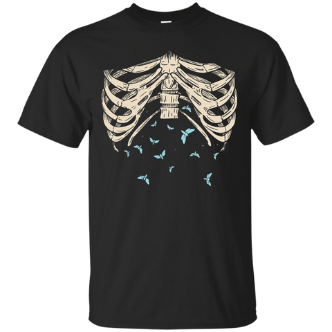 Skeleton Shirt - Halloween Costume Rib Cage Anatomy T-shirt_black=