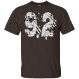 #92 Distressed Grungy Numbered T-shirt Printed Front & Back_black