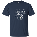 2018 Proud New Aunt T Shirt Fabulous Aunt Tee_navy