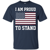 I Am Proud To Stand - I Don't Kneel Flag Love Tee_black