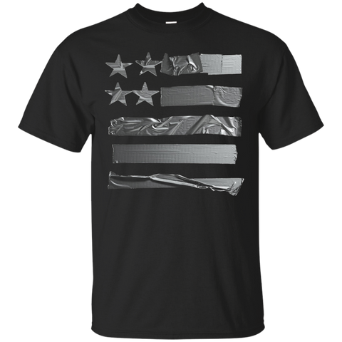 Mechanic American Flag Duct Tape T-shirt Patriotic_black=