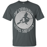 My chihuahua rides shotgun funny halloween shirt_Black