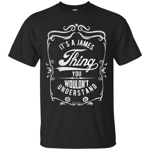 Vintage Style Funny Saying Custom James Name t-shirt_Black