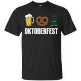 Oktoberfest Beer Pretzel Lederhosen Germany T-Shirt_Black