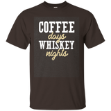 Coffee Days Whiskey Nights Black T-shirt For Men Women_dark=