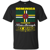 Dominica Runs My Veins-retro T-shirt_black=