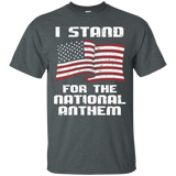 I Stand For The National Anthem T-shirt Usa Flag Design_black=