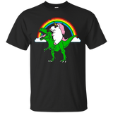 Party Dinosaur T-Rex with an Unicorn Shirt_Black