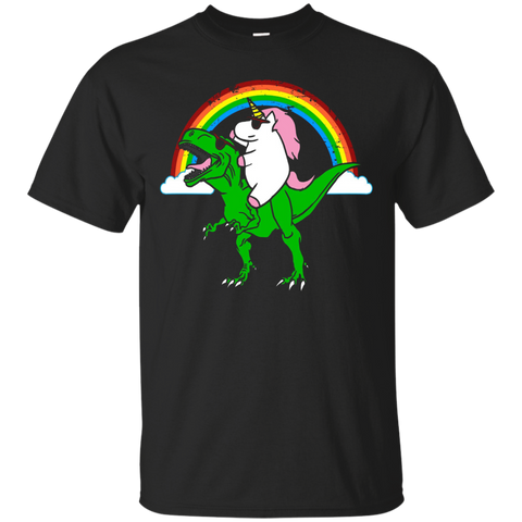 Party Dinosaur T-Rex with an Unicorn Shirt_Black