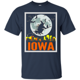 Retro IOWA Halloween Witch Eclipse Shirt Black Cat Broom_Black