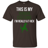 Human Costume I'm Really A T-rex Funny Halloween T-shirt_black=