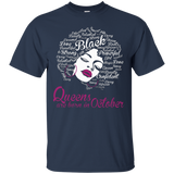 Queens are born in October - Strong Black Woman Tee Shirts_Black