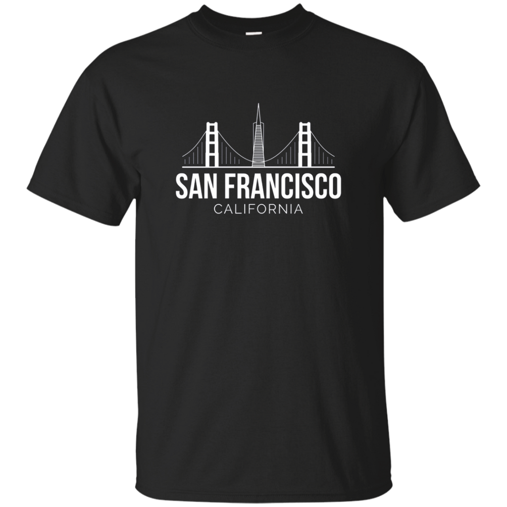 San Francisco SF Bay Area California Skyline T Shirt_Navy