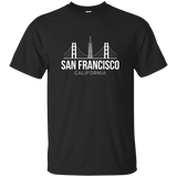 San Francisco SF Bay Area California Skyline T Shirt_Navy