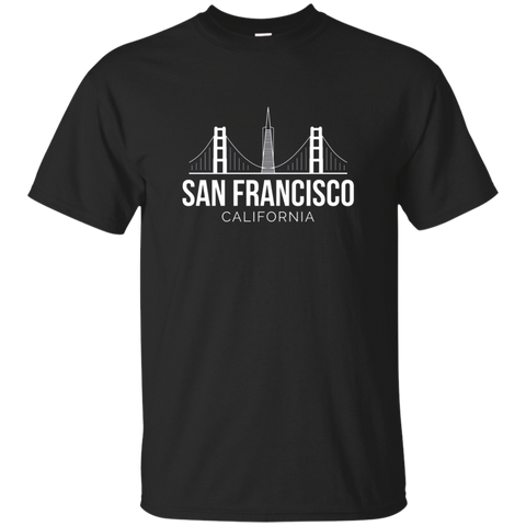 San Francisco SF Bay Area California Skyline T Shirt_Navy