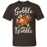 Gobble Till You Wobble Thanksgiving Holiday T-shirt_black