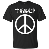 Teach Peace Funny Human Interfaith Human Tolerance T-Shirt_Black