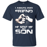 The God Sent Me My Son T-Shirt Father's Day_Black