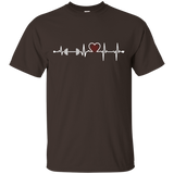 Weightlifting Heartbeat T-shirt - Working Out Heartbeat Ts_Black