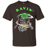 Ravin Raven T-Shirt - Rave Party Neon Bird Funny Tee_Black