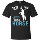 Save A Life Adopt A Rescue Horse - Shirt For Horse Lover_Black