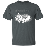 The Snuggle Is Real Punny Cat Graphic Tee_Black