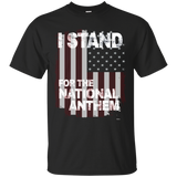 I Stand For The National Anthem Tshirt Distressed Usa Flag_black