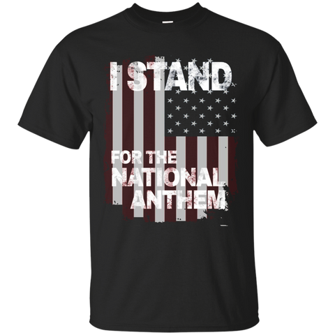 I Stand For The National Anthem Tshirt Distressed Usa Flag_black