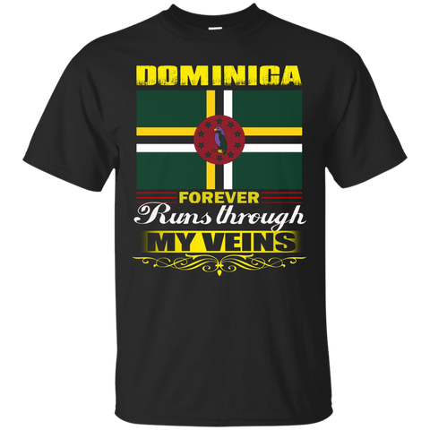 Dominica Runs My Veins-retro T-shirt_black=