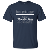 Born In October Birthday Pumpkin Spice T-shirt_black=