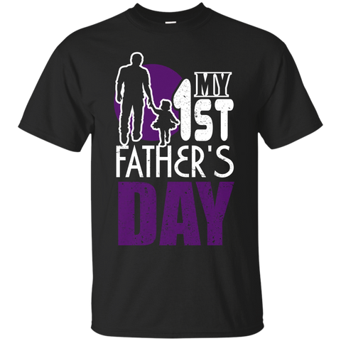 My First Fathers Day T-shirt Mens First Time Dad Shirt_black=